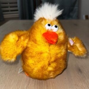 Dan Dee Collectors Choice Animated Plush Chicken Orange Bird Googly Eyes Toy